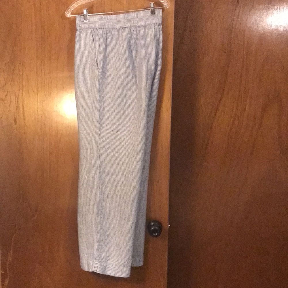 Talbots Blue and White Striped linen pants. #195